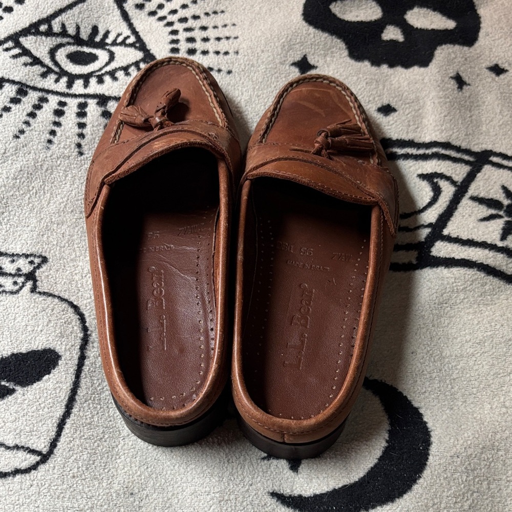 L.L. Bean Brown Leather Tassel Loafers